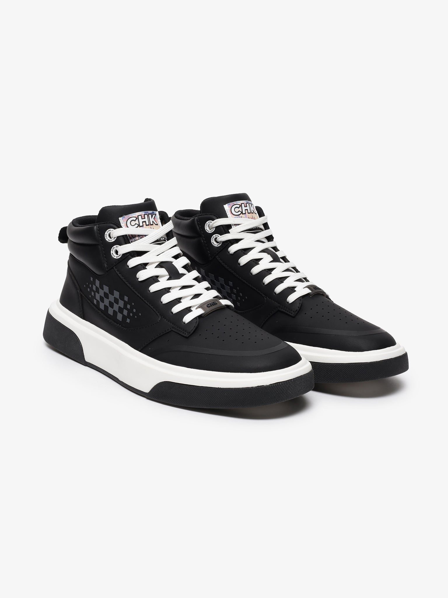 City Hopper Black Checkered Print Mid