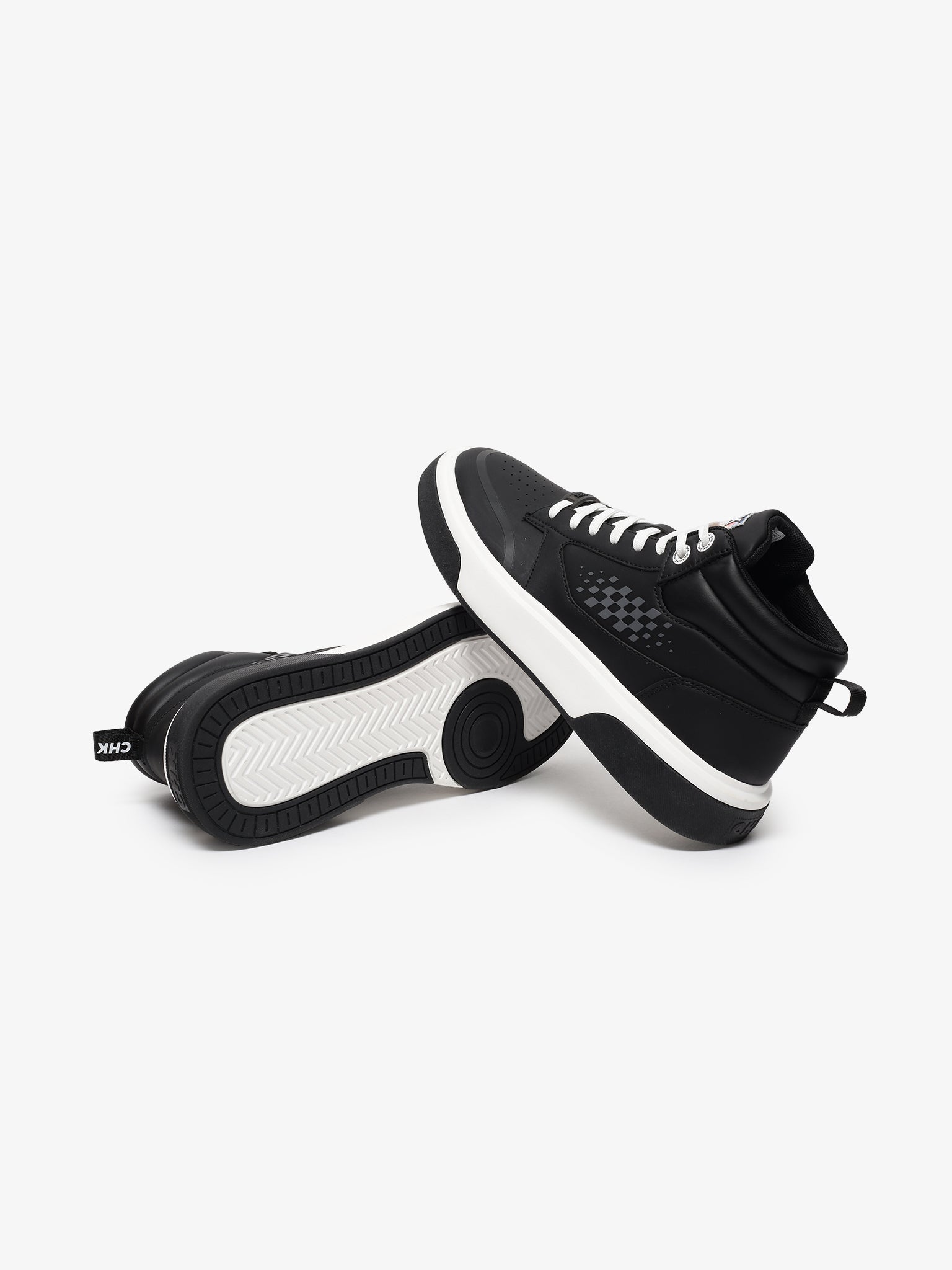 City Hopper Black Checkered Print Mid