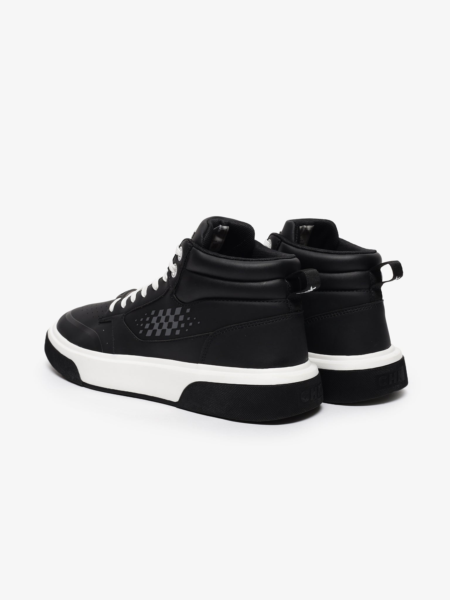 City Hopper Black Checkered Print Mid
