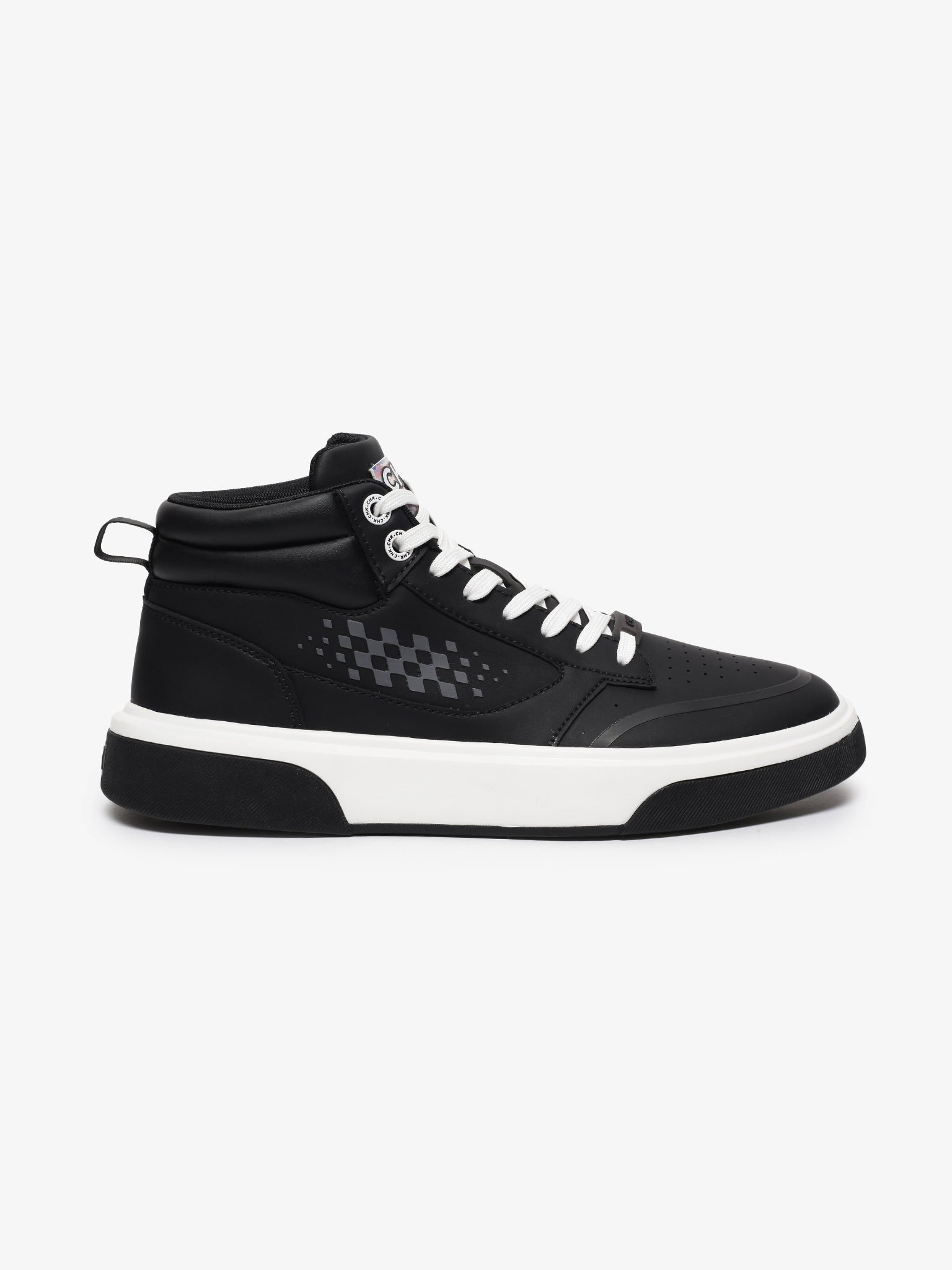 City Hopper Black Checkered Print Mid