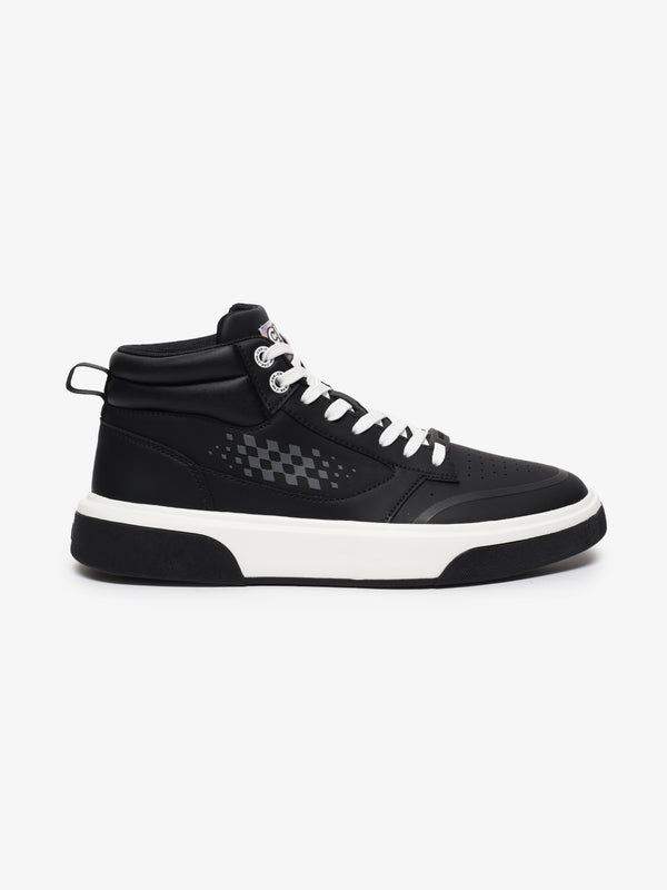 City Hopper Black Checkered Print Mid