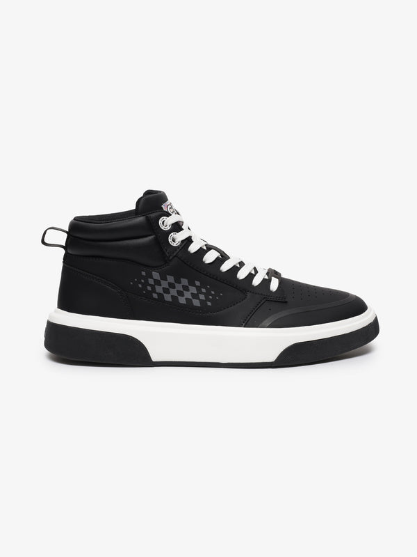City Hopper Black Checkered Print Mid
