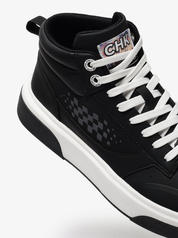 City Hopper Black Checkered Print Mid