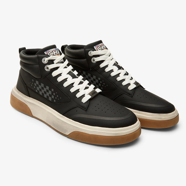 City Hopper Black Checkered Print Mid